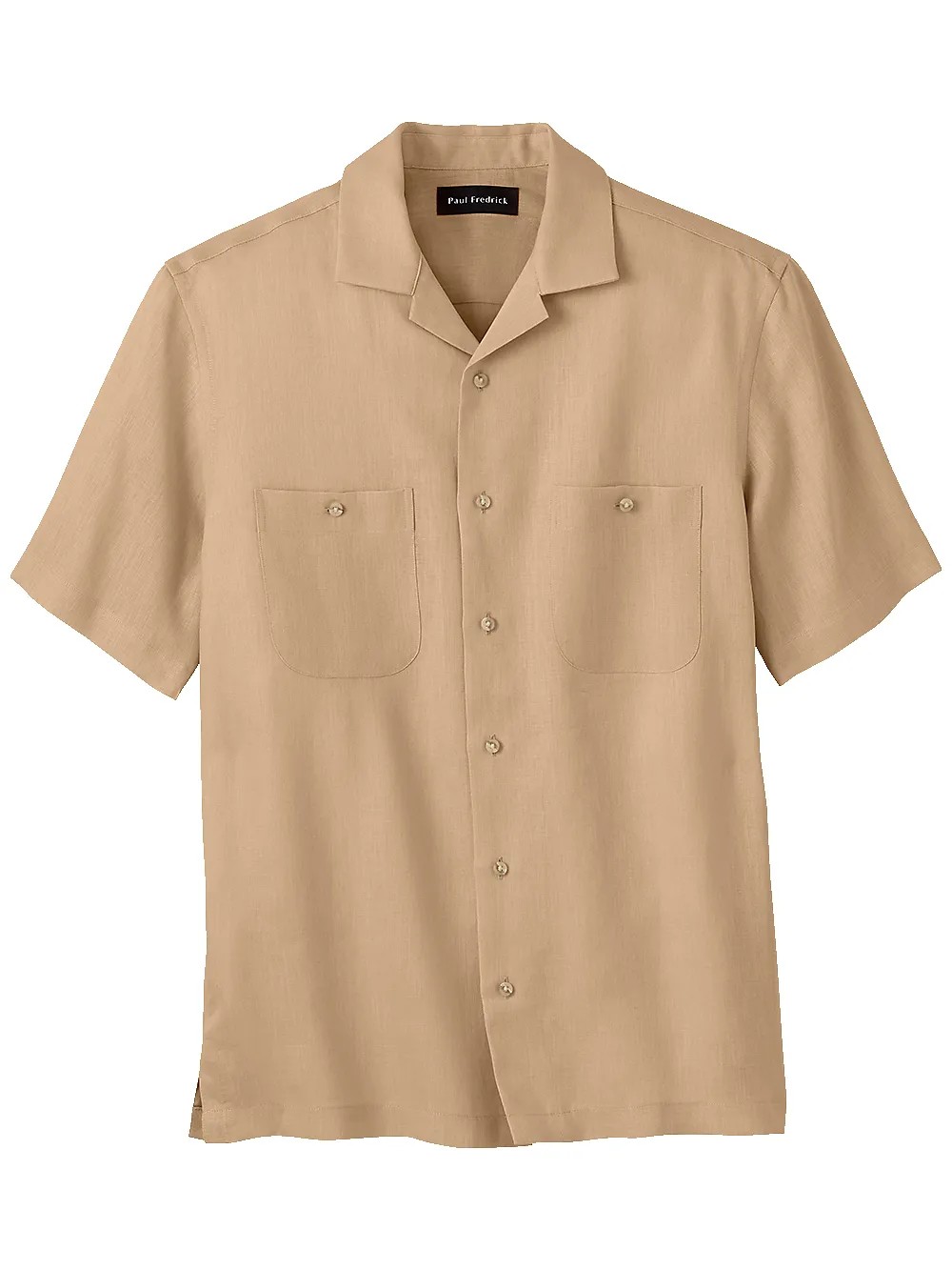 Linen Solid Casual Shirt - Tan sold by Paul Fredrick
