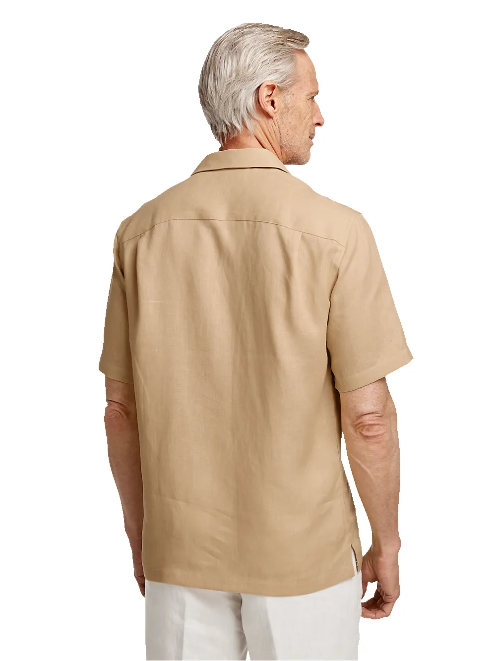 Linen Solid Casual Shirt - Tan sold by Paul Fredrick product image thumbnail 5