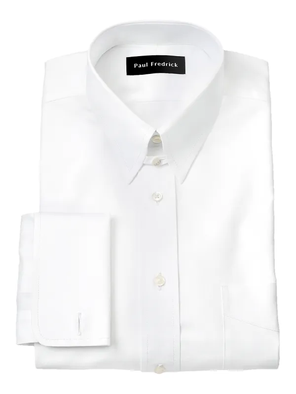 Superfine Egyptian Cotton Solid Color Button Tab Collar French Cuff Dress Shirt - White sold by Paul Fredrick