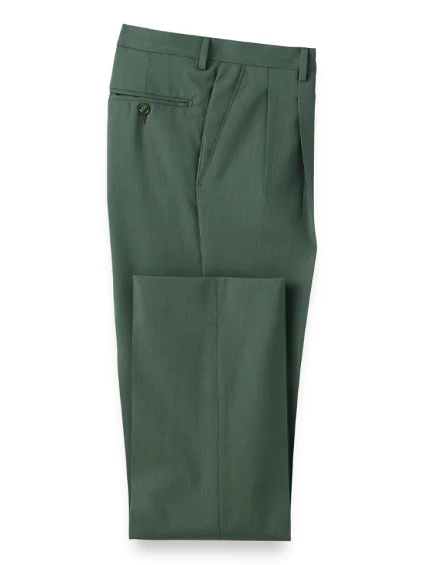 Tropical Weight Wool Pants - Green sold by Paul Fredrick