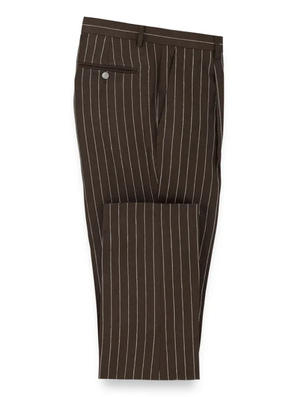 Linen Pinstripe Single Pleat Suit Pants sold by Paul Fredrick