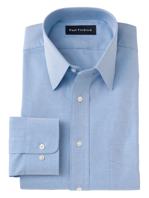 Slim Fit Superfine Egyptian Cotton Solid Color Straight Collar Dress Shirt - Blue sold by Paul Fredrick