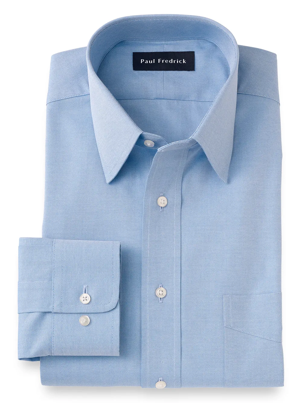 Superfine Egyptian Cotton Solid Color Straight Collar Dress Shirt - Blue sold by Paul Fredrick