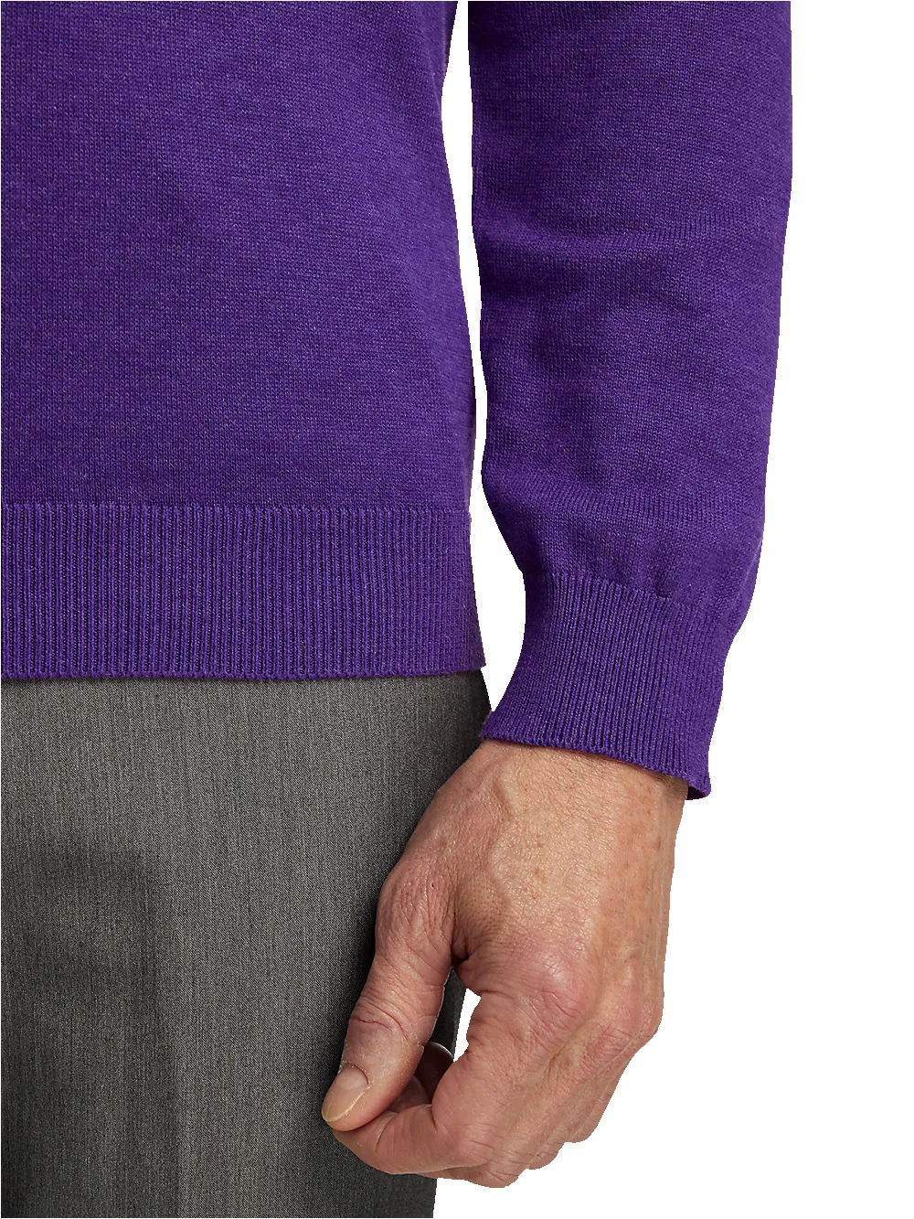 Supima Cotton Mock Neck Sweater - Purple sold by Paul Fredrick product image thumbnail 4