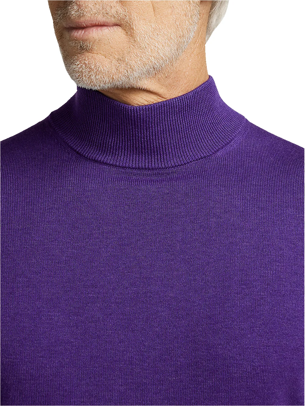Supima Cotton Mock Neck Sweater - Purple sold by Paul Fredrick product image thumbnail 3