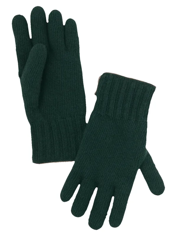 Cashmere Lined Knit Gloves - Green sold by Paul Fredrick