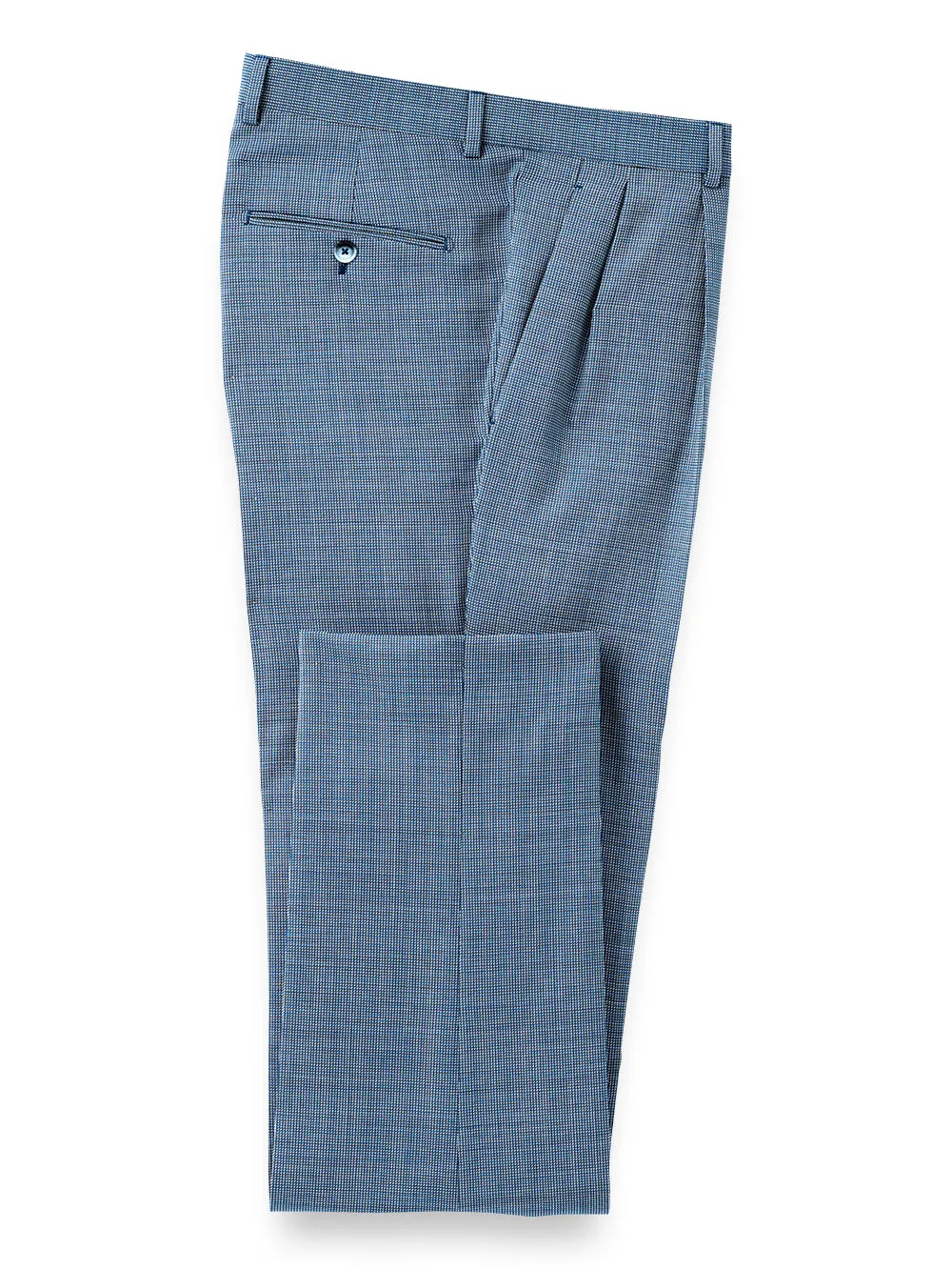 Italian Wool Check Suit Pants - Cobalt sold by Paul Fredrick