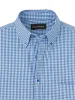 Cotton Gingham Casual Shirt - Blue sold by Paul Fredrick