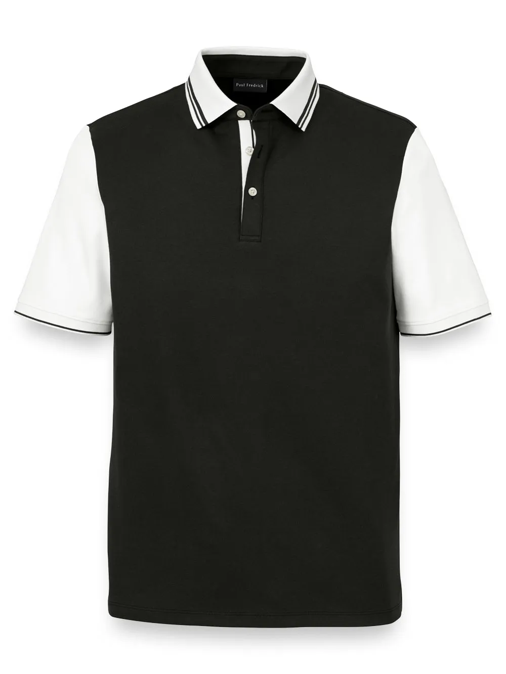 Cotton Three Button Polo sold by Paul Fredrick
