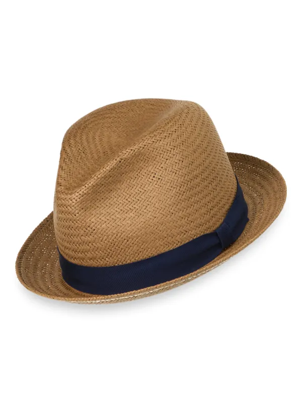 Straw Fedora With Ribbon Band sold by Paul Fredrick