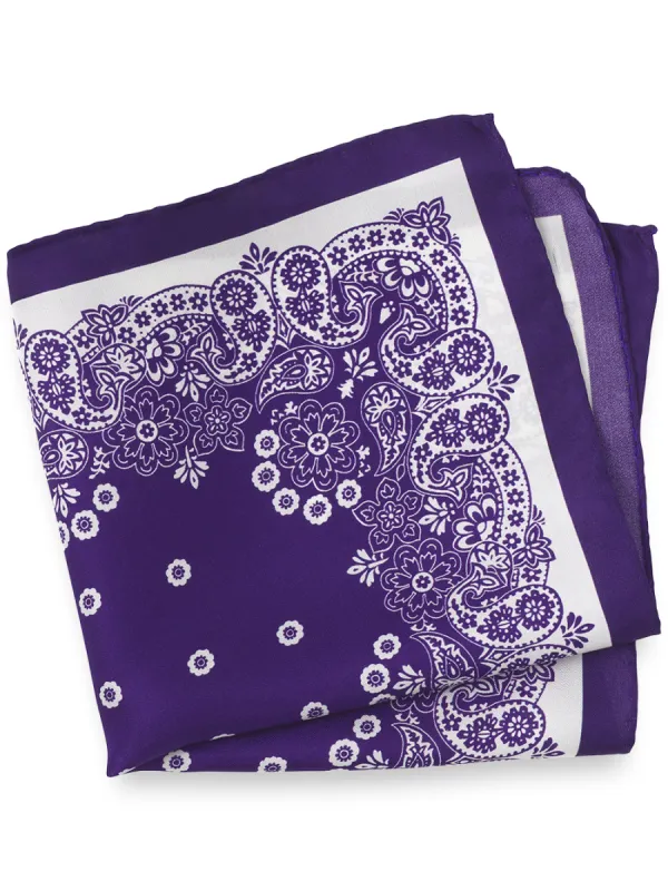 Medallion Silk Pocket Square sold by Paul Fredrick