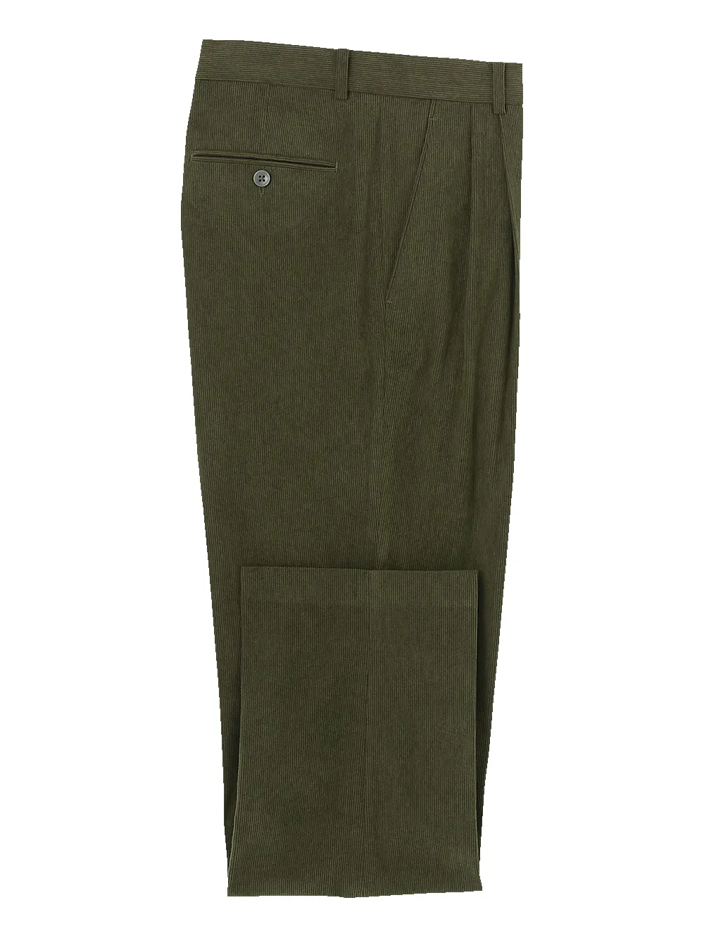 Corduroy Pleated Pants - Sage sold by Paul Fredrick