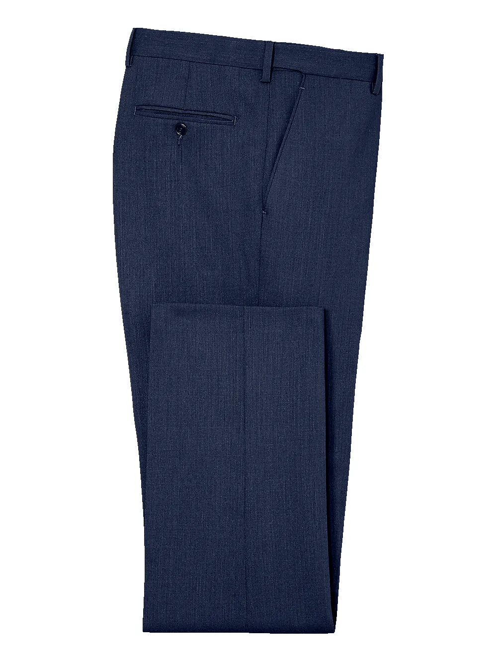 Tailored Fit Essential Wool Flat Front Pants - Navy sold by Paul Fredrick