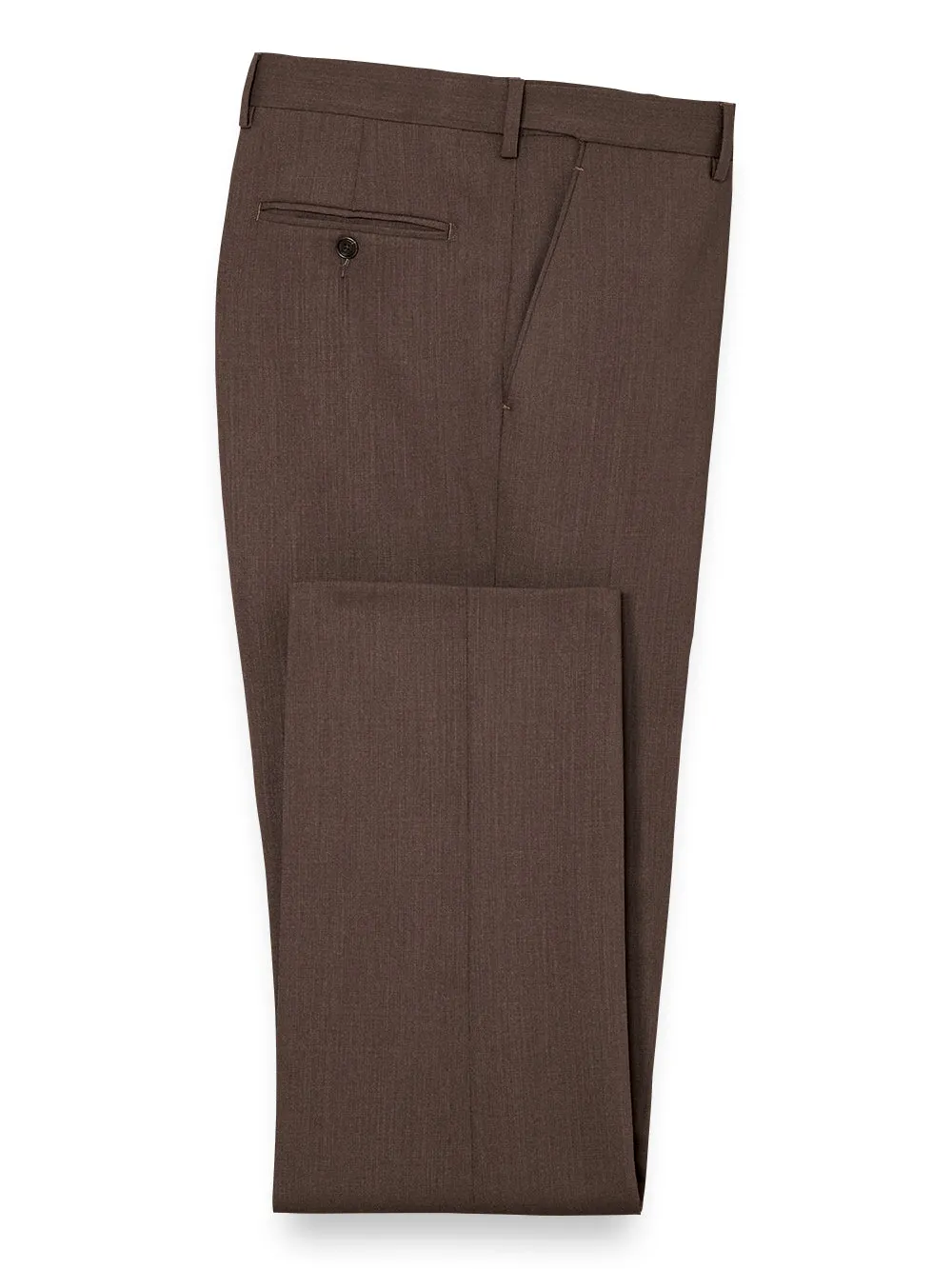Classic Fit Essential Wool Suit Pants - Brown sold by Paul Fredrick