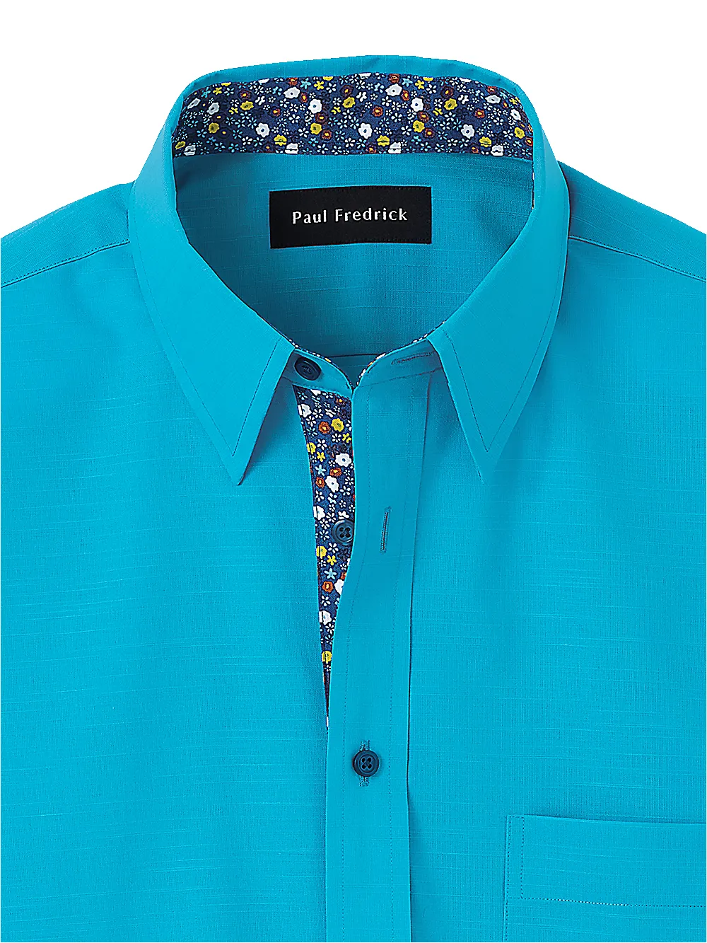 Cotton Solid Casual Shirt With Contrast Trim - Blue sold by Paul Fredrick product image thumbnail 2