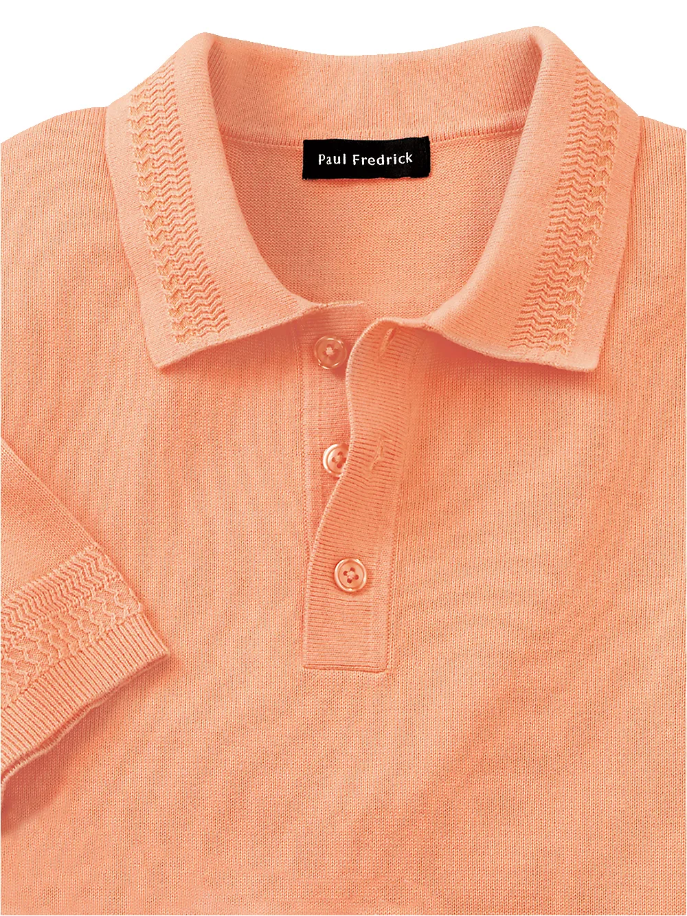 Cotton Three Button Polo - Lavender sold by Paul Fredrick product image thumbnail 2