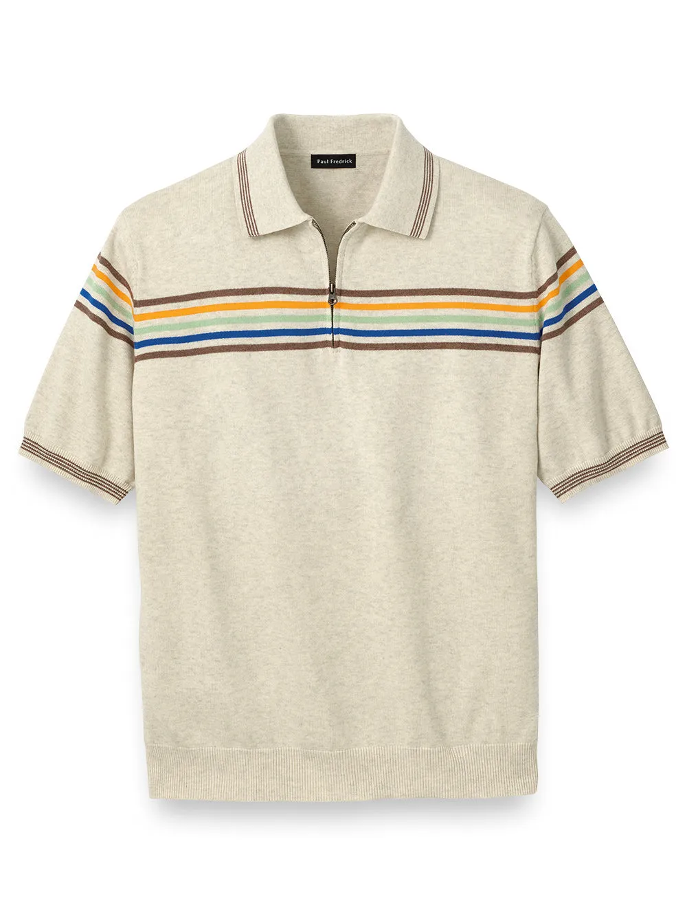 Cotton Zip Polo sold by Paul Fredrick