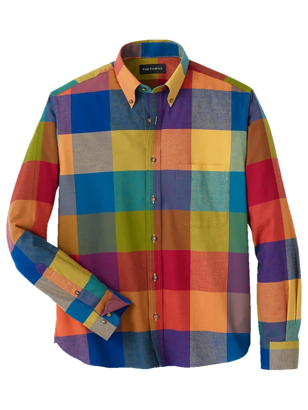 Brushed Twill Plaid Casual Shirt - Multi sold by Paul Fredrick