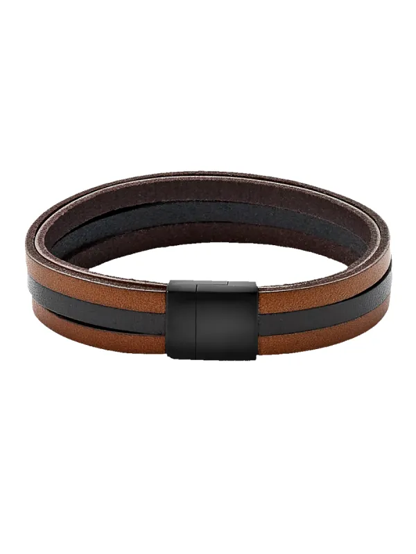 Leather Bracelet - Brown/black sold by Paul Fredrick