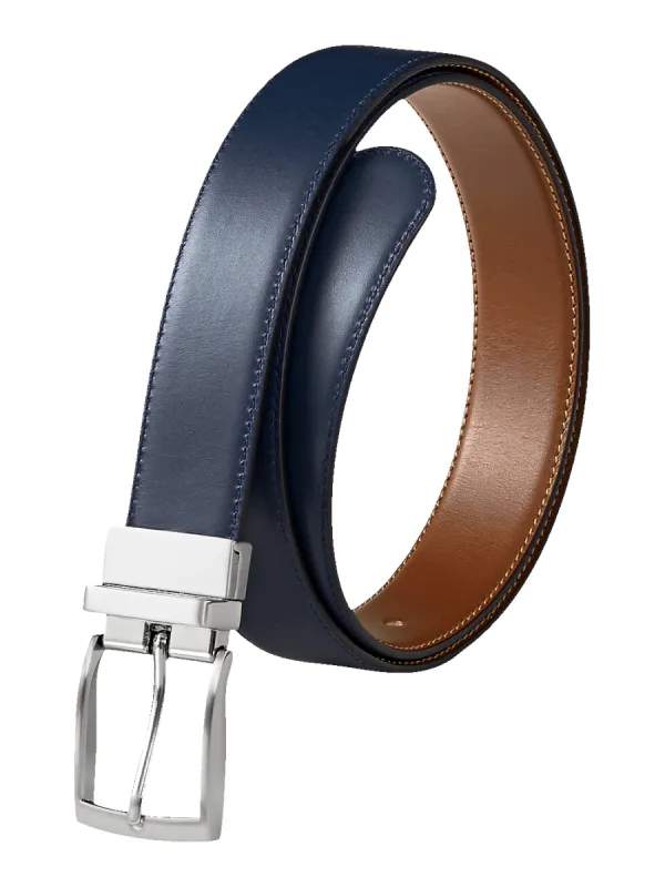 Wayne Reversible Belt - Navy/tan sold by Paul Fredrick