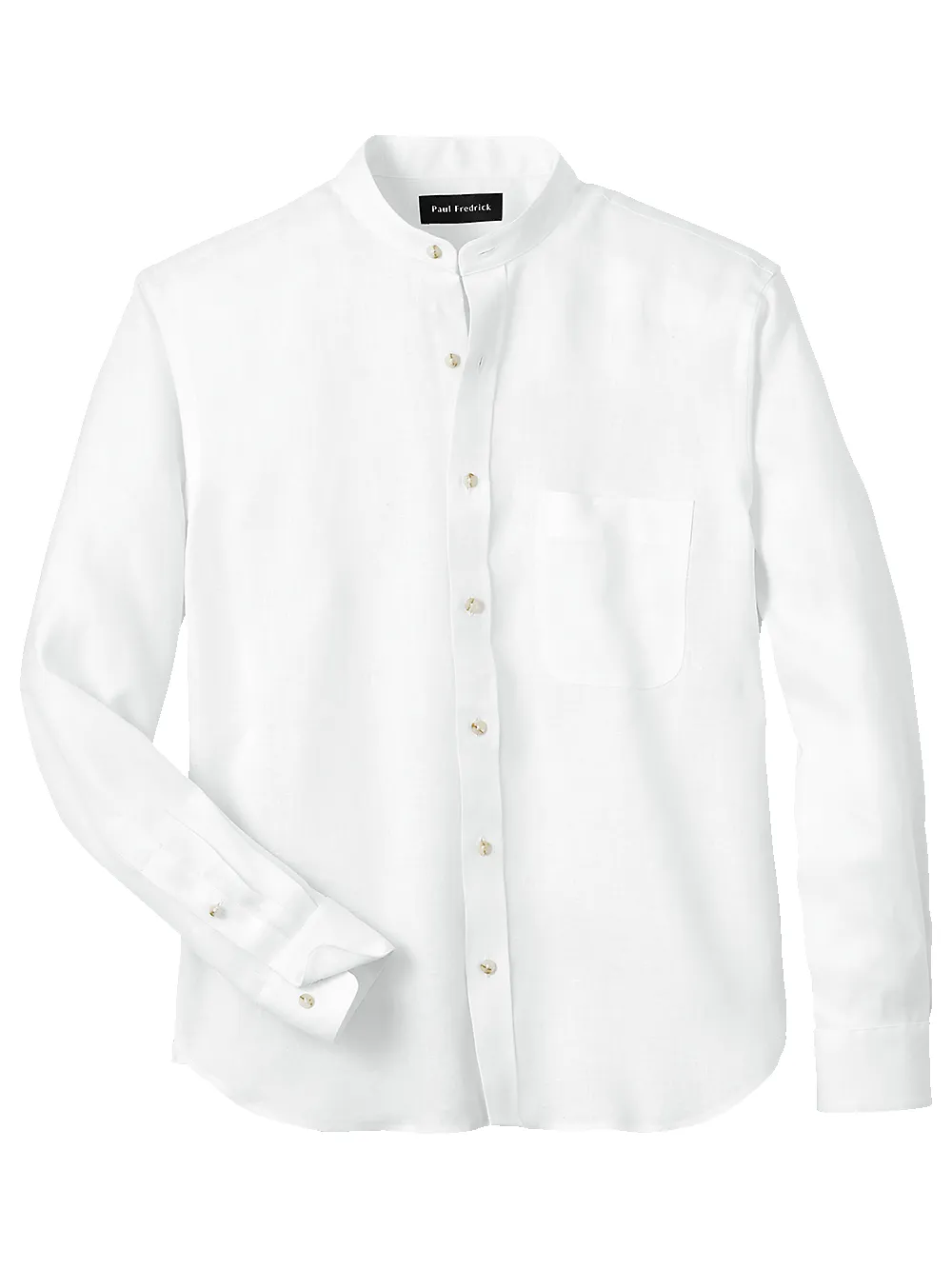 Linen Solid Casual Shirt - White sold by Paul Fredrick