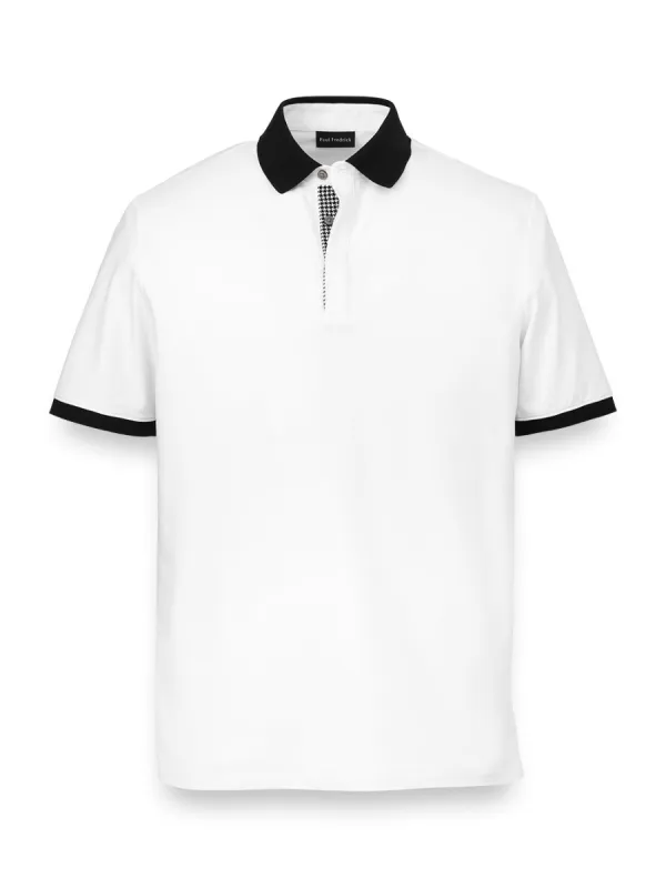 Cotton Blend Three Button Polo sold by Paul Fredrick