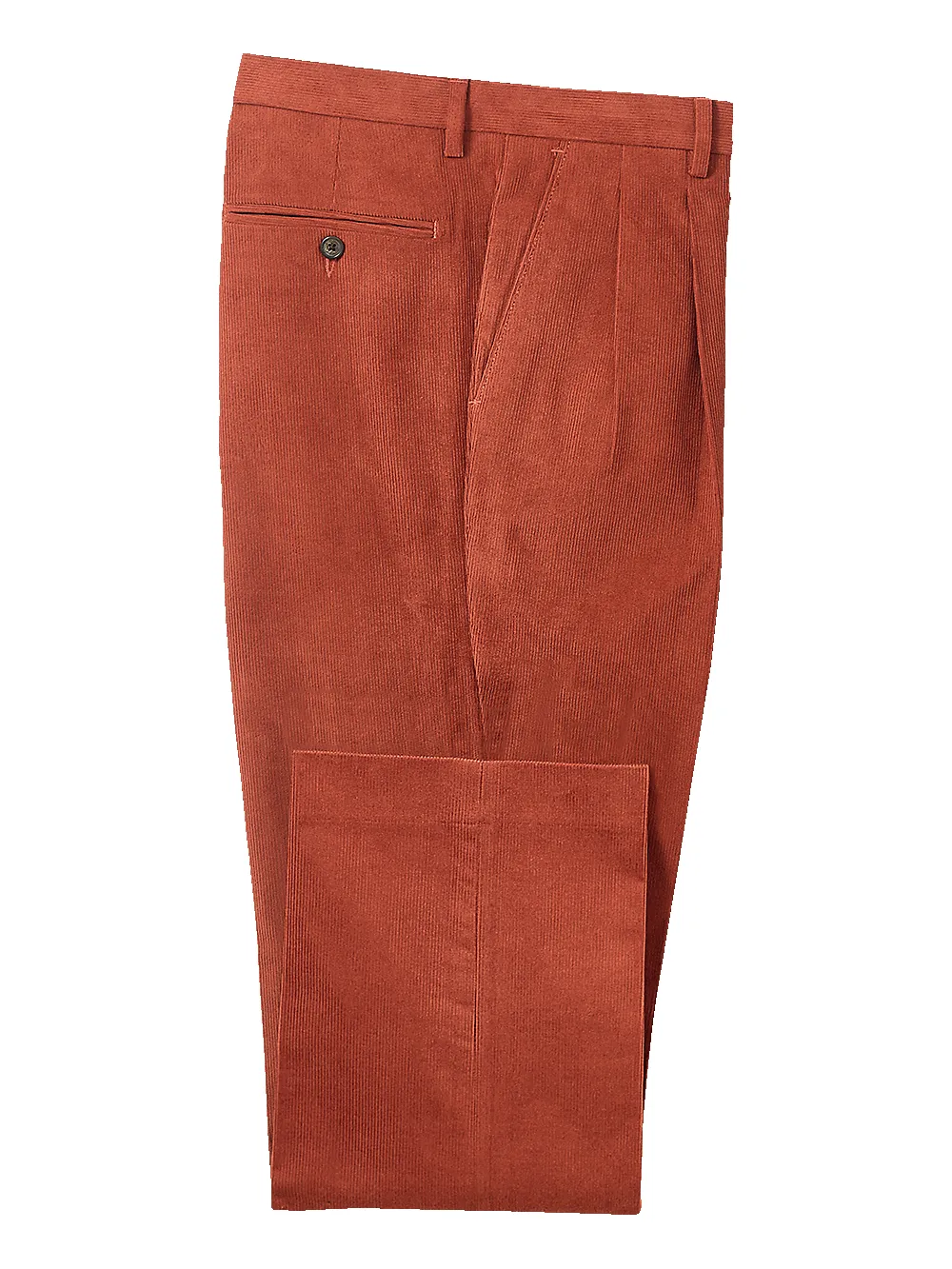 Corduroy Pleated Pants - Rust sold by Paul Fredrick