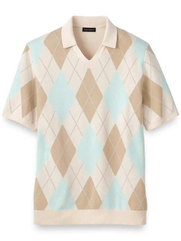 Cotton V-neck Polo sold by Paul Fredrick