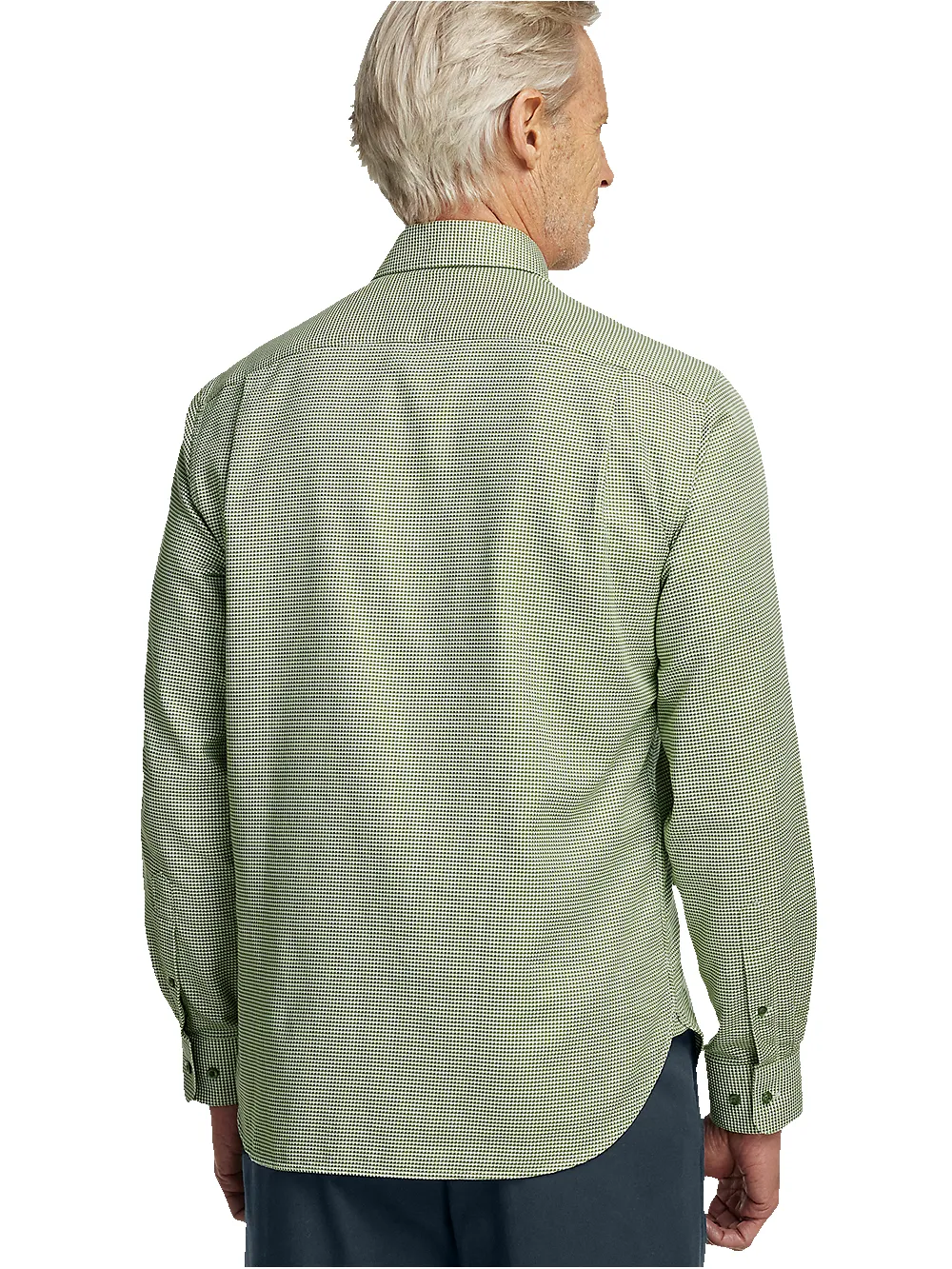 Cotton Houndstooth Casual Shirt - Green sold by Paul Fredrick product image thumbnail 5