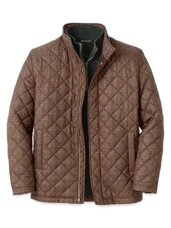 Microfiber Houndstooth Quilted Jacket sold by Paul Fredrick