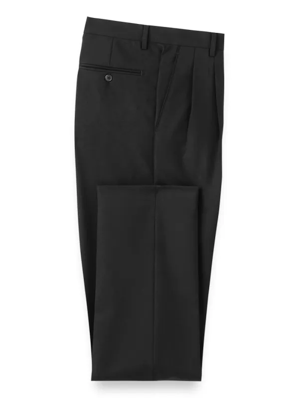 Wool Stretch Bengaline Suit Pants - Black sold by Paul Fredrick