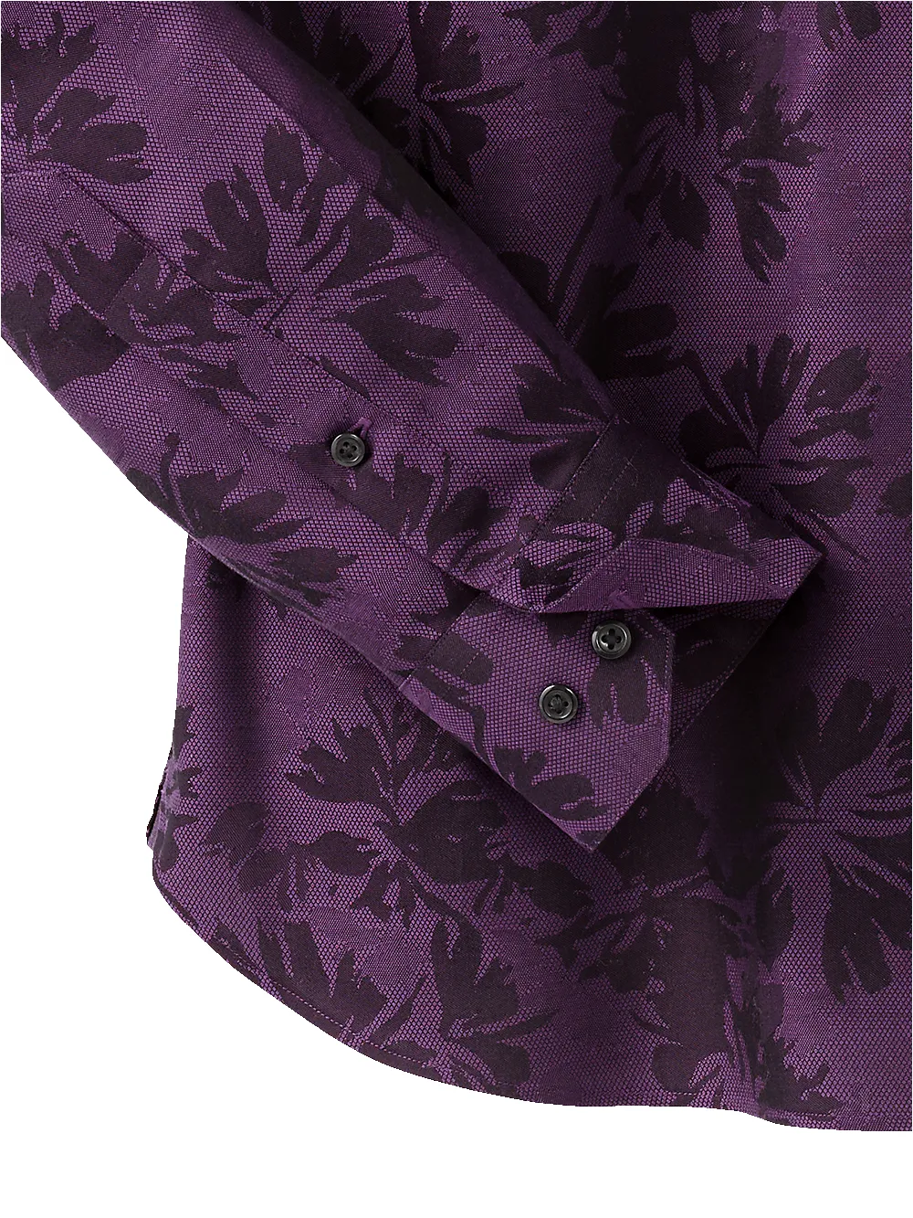 Cotton Solid Floral Jacquard Casual Shirt - Purple sold by Paul Fredrick product image thumbnail 4