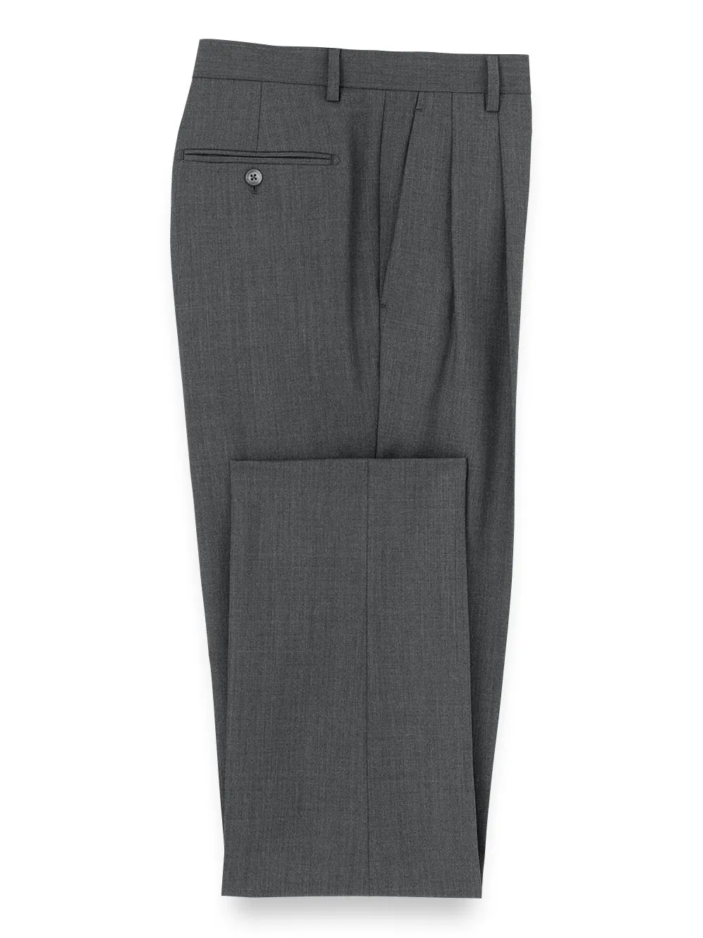 Wool Stretch Bengaline Pleated Suit Pants sold by Paul Fredrick