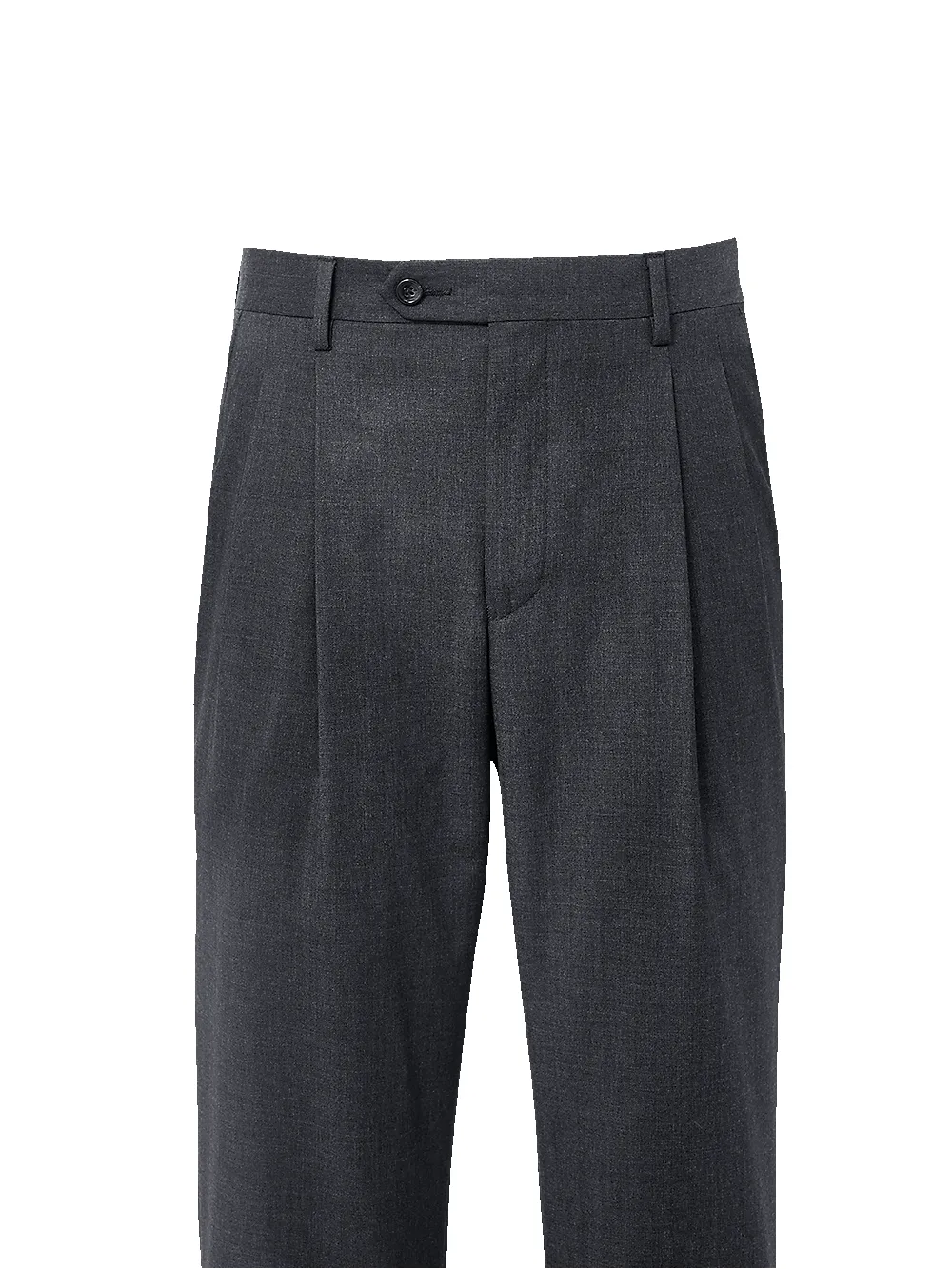 Classic Fit Wool Gabardine Pleated Pants - Charcoal sold by Paul Fredrick product image thumbnail 2