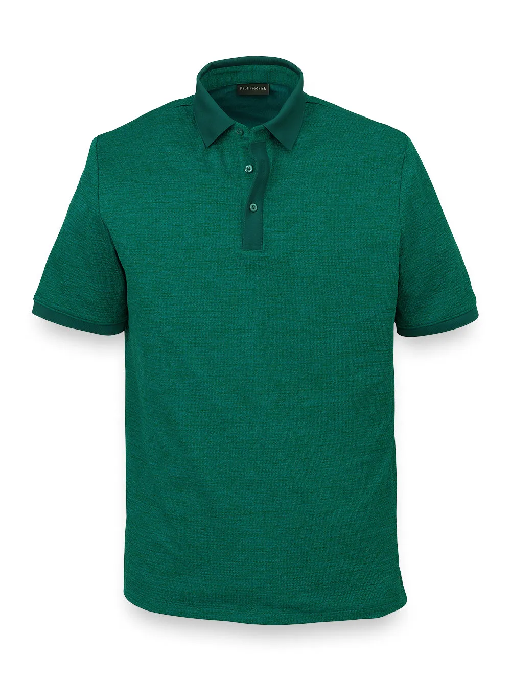 Textured Three Button Polo sold by Paul Fredrick