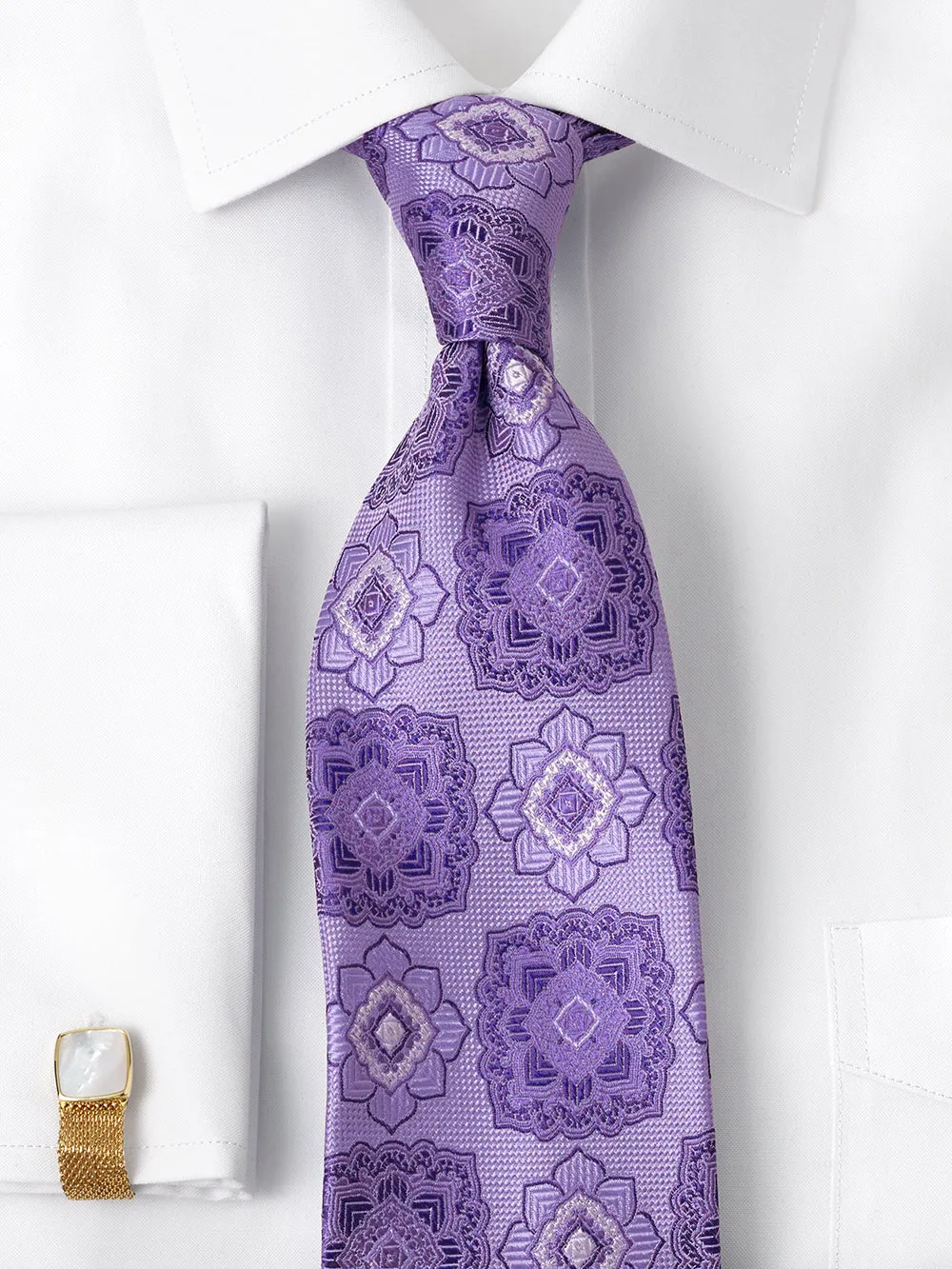 Medallion Woven Silk Tie sold by Paul Fredrick product image thumbnail 2
