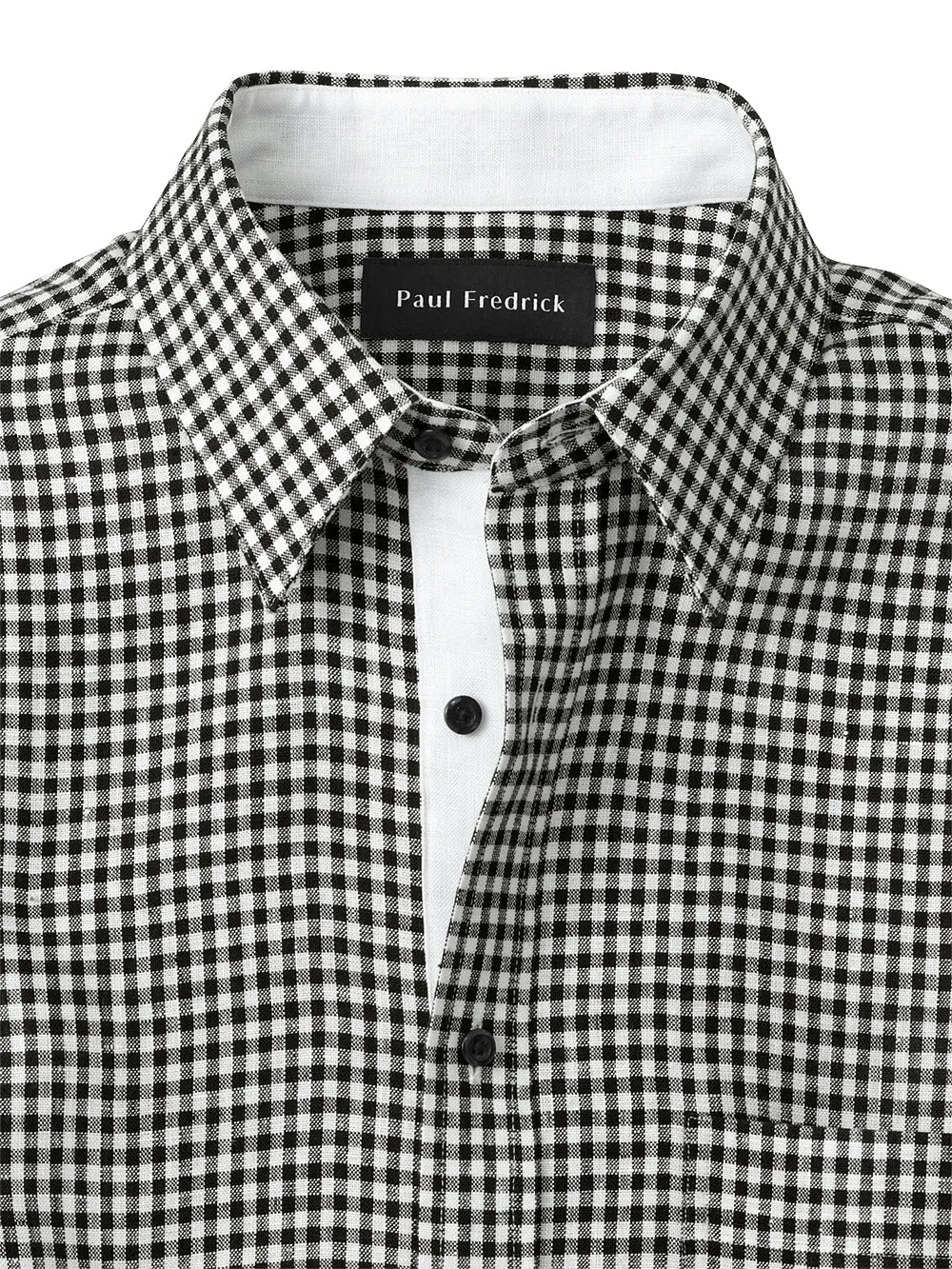 Linen Gingham Check Casual Shirt sold by Paul Fredrick product image thumbnail 2
