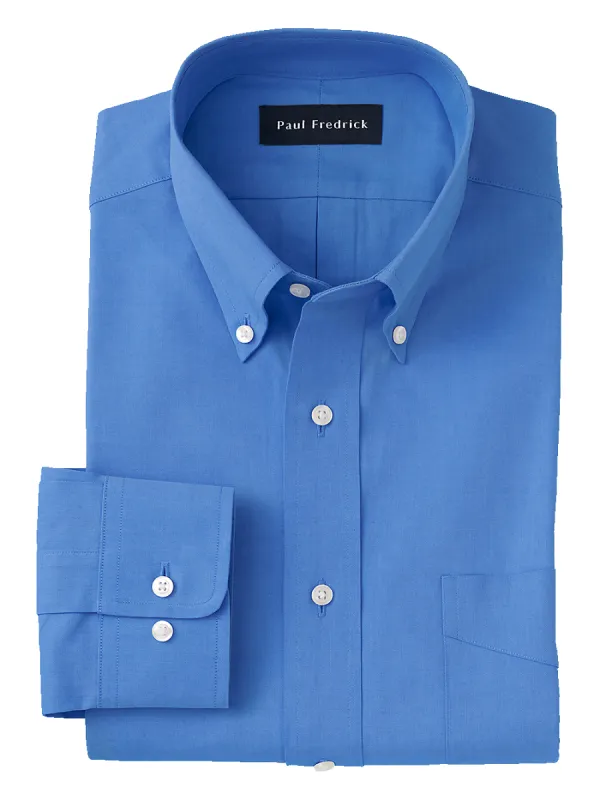 Pure Cotton Pinpoint Solid Color Button Down Collar Dress Shirt - French Blue sold by Paul Fredrick
