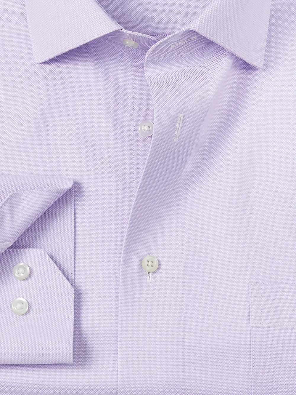 Royal Oxford Comfort Stretch Non-Iron Solid Dress Shirt - Lavender sold by Paul Fredrick product image thumbnail 3