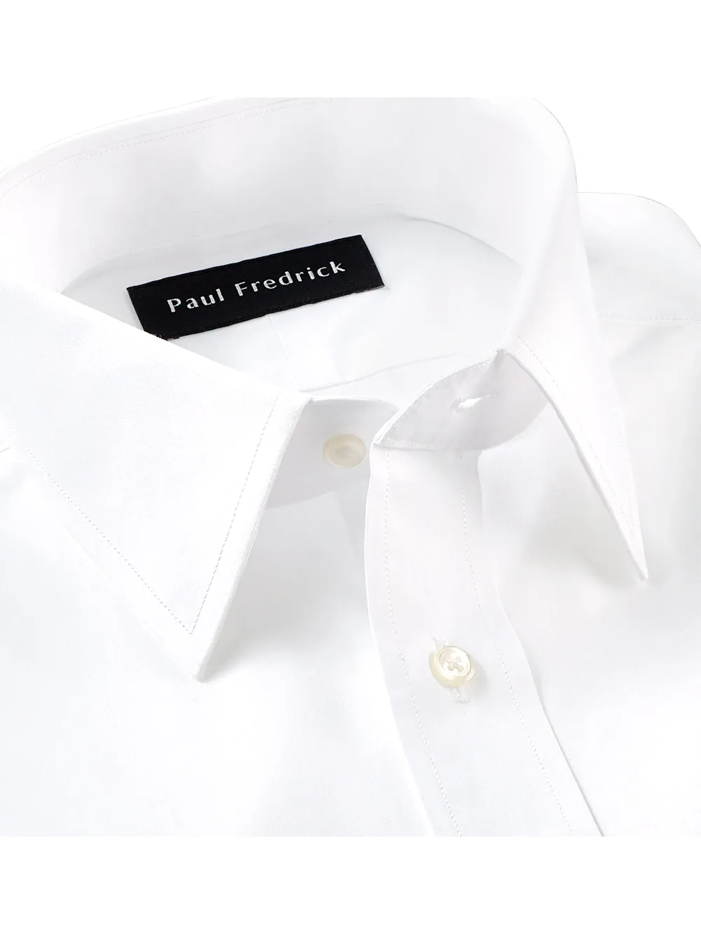 Pure Cotton Broadcloth Solid Color Straight Collar Dress Shirt | Clearance sold by Paul Fredrick product image thumbnail 3