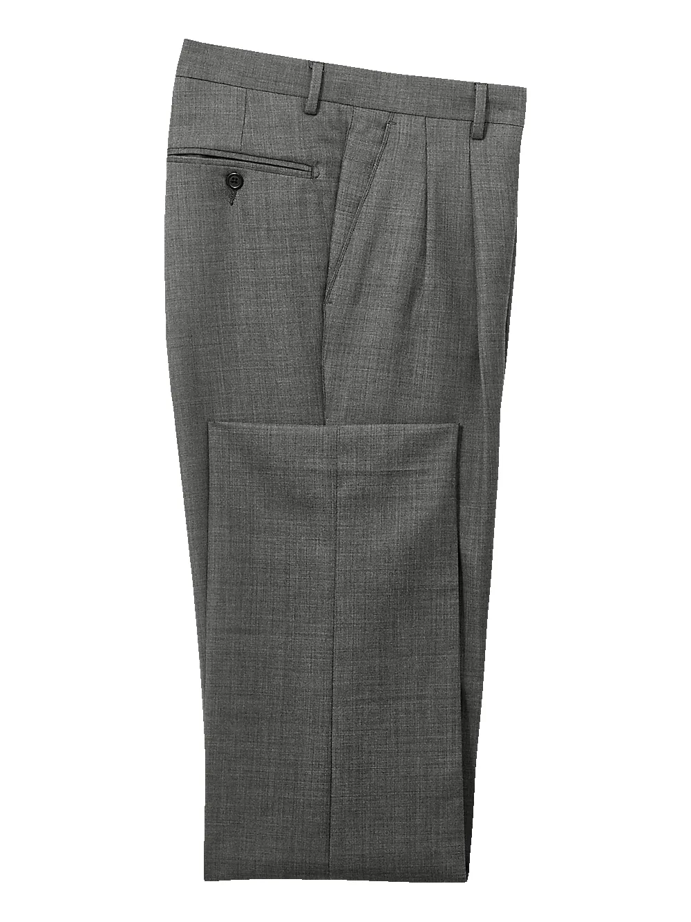 Wool Sharkskin Pleated Pants - Charcoal sold by Paul Fredrick