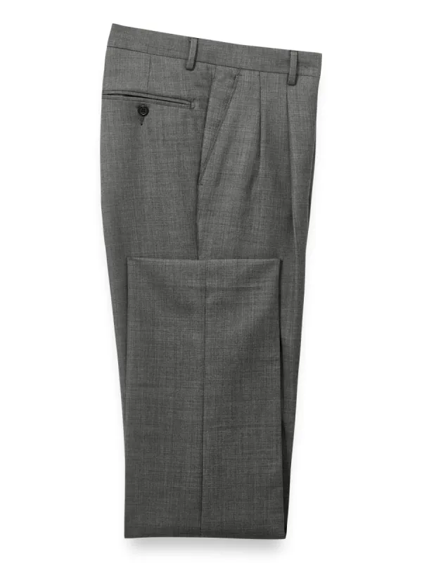 Wool Sharkskin Pants - Charcoal sold by Paul Fredrick