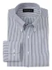 Pure Cotton Pinpoint Solid Color Button Down Collar Dress Shirt - Blue Stripe sold by Paul Fredrick