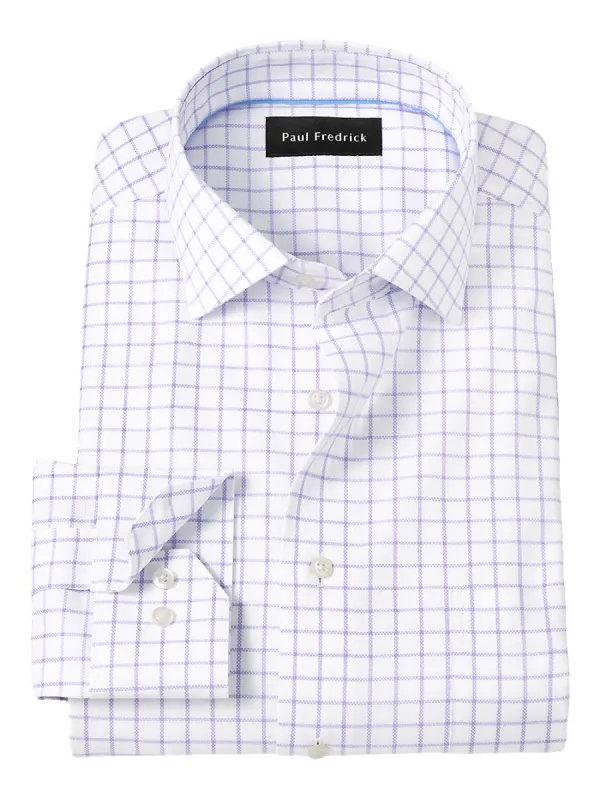 Royal Oxford Comfort Stretch Non-Iron Windowpane Dress Shirt - Lavender sold by Paul Fredrick