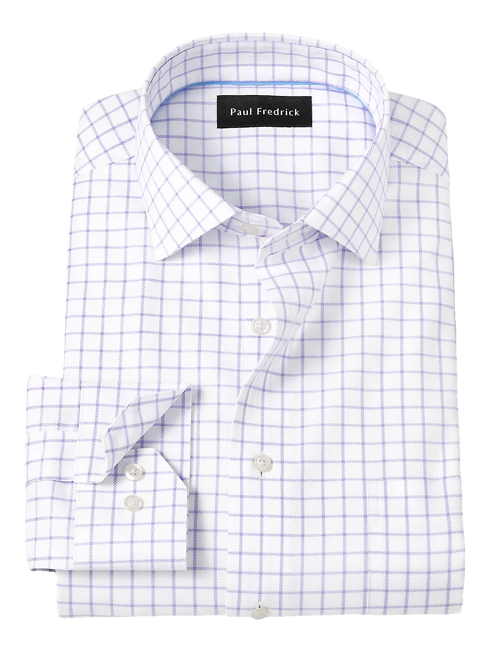 Royal Oxford Comfort Stretch Non-Iron Windowpane Dress Shirt - Lavender sold by Paul Fredrick