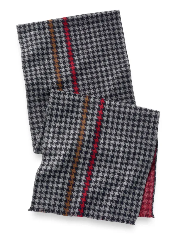 Houndstooth Stripe Brushed Silk Scarf sold by Paul Fredrick