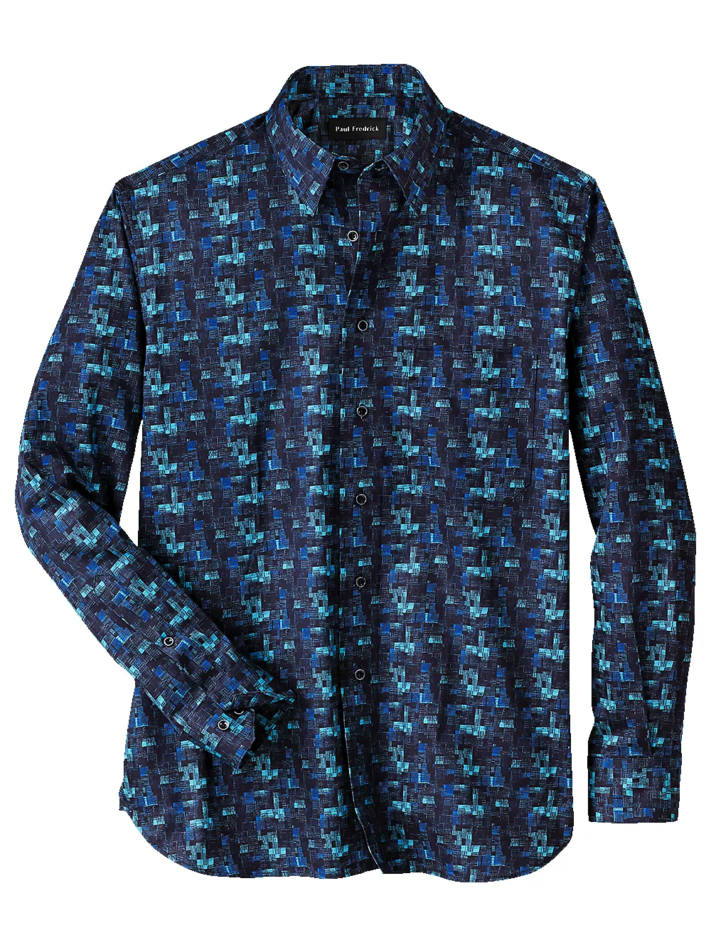 Cotton Abstract Print Casual Shirt - Blue sold by Paul Fredrick