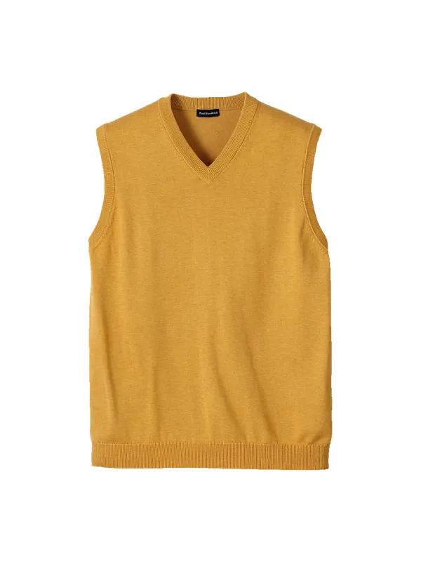 Supima Cotton Vest - Mustard sold by Paul Fredrick