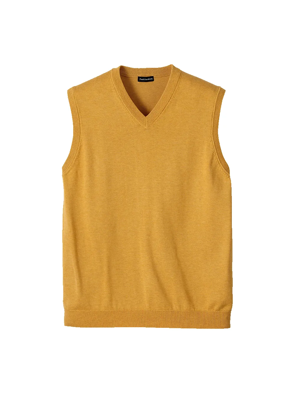 Supima Cotton Vest - Mustard sold by Paul Fredrick