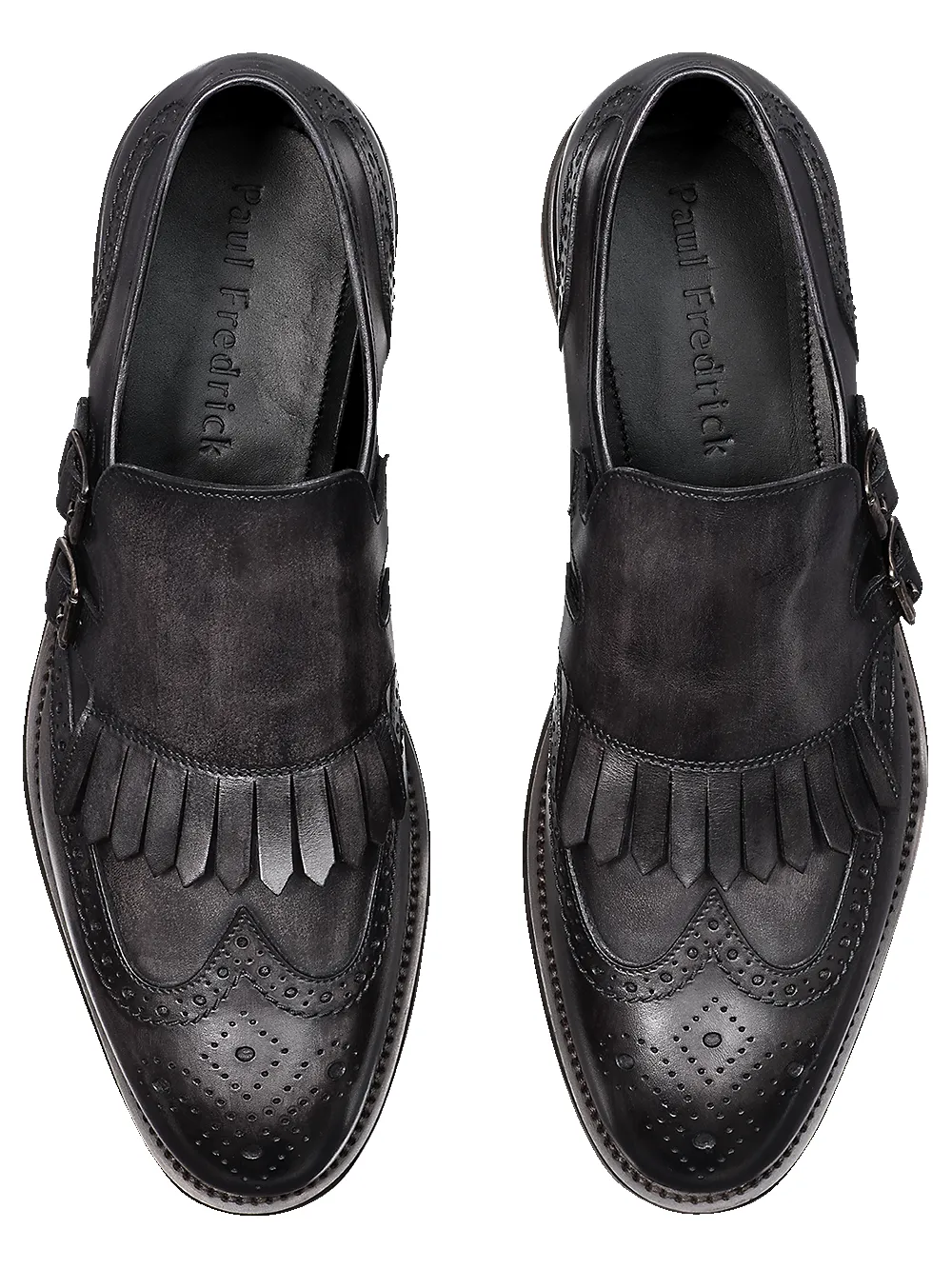James Kiltie Monk Strap Loafer - Charcoal sold by Paul Fredrick product image thumbnail 3